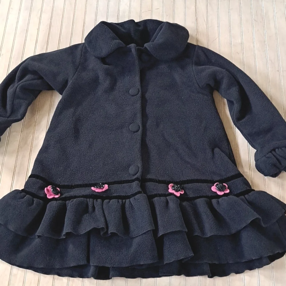 Corky & Company Fun and Functional Outter Girly Fleece A-Line Ruffles Coat